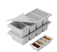 Ciotole per cubetti di ghiaccio in silicone, per alimenti, ermetiche, riutilizzabili, cubetti di congelamento per alimenti in silicone, per congelare brodi, residui, salsa, lasagne, mangiare