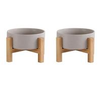 Ciotole per Gatti Ciotola Gatto - Ciotola Cane con Supporto - Ciotole per Gatti Rialzate Antivomito in Ceramica Set di 2 per Cibo Acqua - Perfetta per Gatti Cani Piccoli e Animali
