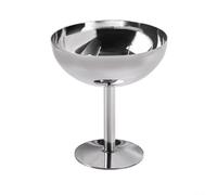Ciotole per gelato in acciaio inox lucido con base piatta per feste e uso all'aperto per servire mousse, crema pasticcera e insalate (B)