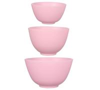 Ciotole per Maschera Viso Set di 3 Rotonde, in Silicone | Tre Misure Diverse, Impilabili per Risparmiare Spazio, Superficie Liscia Antiaderente, Rosa e Bianco