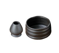 Ciotole per matcha in ceramica con portafrusta fatte a mano per tavolo,