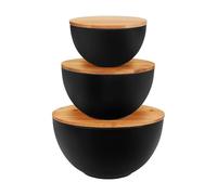 Ciotole per miscelazione - Ciotola in legno per conservare alimenti, contenitori da cucina con coperchio, vasetto multiuso e impilabile per patatine fritte, verdure, frutta, zuppa, casa, cottura, 10