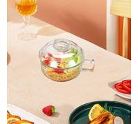 Ciotole per noodles in vetro multifunzione con coperchio e manico per zuppa