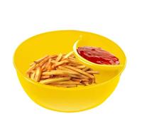 Ciotole per patatine e tuffi - Ciotola di servizio diviso anti-ammollo | Ciotola per cereali con design impilabile, combinazione di piatti da zuppa e panino, ciotole per l'immersione per feste e L