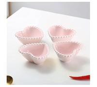 Ciotole per spuntini a forma di cuore per salsa in ceramica set di 4 mini piattini per condimento per condimento per sushi soia ciotola per immersione piatti da portata in porcellana d'amore piccolo