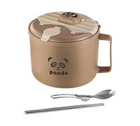 Ciotole per zuppa con coperchio, facili da usare, 19,5 x 12 cm, , pentola istantanea per pasta, design versatile per la preparazione dei pasti, ideale per pranzo e cena