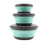 Ciotole Pieghevoli Insalatiera Silicone, Campeggio con Coperchio 3 PCS Contenitore per Escursioni All'aperto Portatile