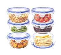 Ciotole rotonde da 600 ml con coperchi, ciotole in plastica per insalate e zuppe, set di contenitori ermetici per alimenti EASYLOCK riutilizzabili, 100% a prova di perdite per esterni