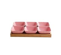 ciotole spuntino 6 scomparti diviso salsa ceramica piatto immersione ciotole frutta dessert piccolo piatto antipasti piatti per salsa di soia aceto sushi kethup BBQ Salse (con vassoio) piatti per