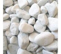 Ciottoli Bianco Valle D'Itria Pietre Sassi Naturali Decorativi Giardini Aiuole Vasi Confezioni in Sacchi (25, 15/25 mm)