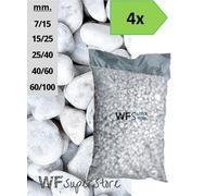 Ciottoli di marmo Bianco Carrara - 4 sacchi da 25 kg - sassi pietre giardino