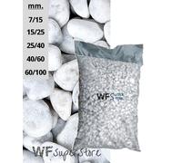 Ciottoli di marmo Bianco Carrara in sacchi da 25 kg - sassi pietre giardino