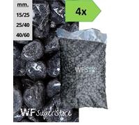 Ciottoli di marmo Nero Ebano - 4 sacchi da 25 kg - sassi neri pietre giardino
