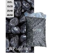 Ciottoli di marmo Nero Ebano in sacchi da 25 kg - sassi neri pietre giardino