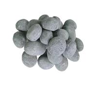 Ciottoli in ceramica per camino, 24 pezzi, ciottoli di lava rotondi, tronchi a gas, per camini e bracieri interni ed esterni, pietre decorative per paesaggistica (grigio)