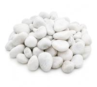 Ciottoli in Marmo Bianco per Giardino, 25 kg, Granulometria 7-15 mm - Sassi Decorativi per Aiuole, Vasi e Bordure