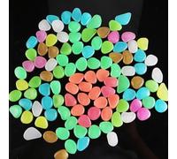 Ciottoli in resina per acquario e giardino bagliore, dimensioni marmo piatto, 50 o 100 pezzi, bagliore di lunga durata dopo essere stati alla luce del sole per ore (100 pezzi arancione chiaro)