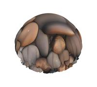 Ciottoli in spiaggia Cuffia da doccia da donna, impermeabile, riutilizzabile, con cordino elastico lavabile, adatta per capelli lunghi e trecce, ideale per la doccia.