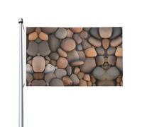 Ciottoli in spiaggia Stampe Bandiera su entrambi i lati 3 x 5FT leggera e resistente al colore con asole Ideale per feste all'aperto e giardini.