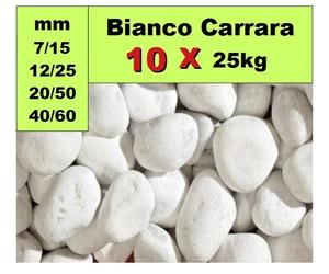 Ciottoli marmo Bianco Carrara 10 sacchi x 25kg giardino sassi ghiaia bianca