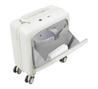 Ciounmb Valigia da 18 pollici, valigetta da 47 l, valigetta con tasca frontale, custodia rigida in ABS, serratura con password a 3 cifre, porta USB, impermeabile, bagaglio a mano per aereo, bianco,