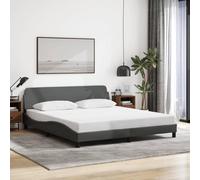 CIOURSTO Fiame Letto, Tessuto in Poliestere e Telaio in Pino Solido, Letto Matrimoniale Singolo Camera da Letto, con Testiera e Compensato (160 x 200 cm)