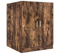 CIOURSTO Massicatore di Lavaggio per Lavaggi, Ospitare Una Macchina o Asciugatrice, Eutora de Bathicine, Mobile in Legno Ingegneristico, 71 X 71,5 X 91,5 Cm con Due Porte (Quercia affumicata)