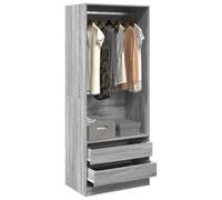 CIOURSTO Organizzatore dell'Armadio della Stanza di Calcolo - Fondazione per Armadietti in Legno con Ripiani Integrati per Camera da Letto (Grey Sonoma)