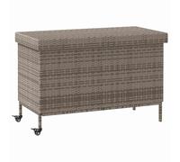 CIOURSTO Scatola Portaoggetti da Esterno in Vimini con Ruote, Scatola da Patio Resistente Agli Agenti Atmosferici, Contenitore da Giardino di Grande capacità per (110 x 55 x 73 centimetri)