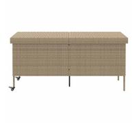CIOURSTO Scatola Portaoggetti da Esterno in Vimini con Ruote, Scatola da Patio Resistente Agli Agenti Atmosferici, Contenitore da Giardino di Grande capacità per (160 x 55 x 75 cm)