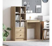 CIOURSTO Scrivania con Portaoggetti con Cassetto 2 Pezzi, MDF, Scrivania da Ufficio, Design Rettangolare, Spazio di Archiviazione Moderno, Scrittura Efficiente per la Casa (60 x 40 cm)