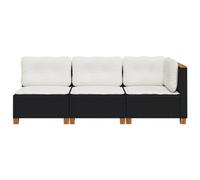 CIOURSTO Set di Mobili da Giardino in Rattan, Divano Angolare Modulare con Cuscini di Seduta, Set di Sedute da Esterno Resistente Alle (1x angolo + 2x centro (senza intaglio))