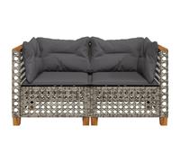 CIOURSTO Set di Mobili da Giardino in Rattan, Divano Angolare Modulare con Cuscini di Seduta, Set di Sedute da Esterno Resistente Alle (2x angoli (con intaglio))