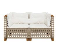 CIOURSTO Set di Mobili da Giardino in Rattan, Divano Angolare Modulare con Cuscini di Seduta, Set di Sedute da Esterno Resistente Alle (2x angoli (con intaglio))