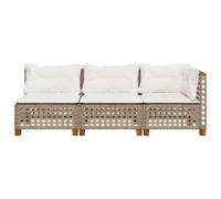 CIOURSTO Set di Mobili da Giardino in Rattan, Divano Angolare Modulare con Cuscini di Seduta, Set di Sedute da Esterno Resistente Alle (1x angolo + 2x centro (con intaglio))