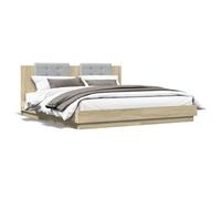 CIOURSTO Struttura Letto King Size con Illuminazione a LED RGB e Robuste Doghe in Compensato - Base Contemporanea in Legno Ingegnerizzato, Confortevole Arredamento (180 x 200 cm)