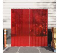 CIOURSTO Tenda per Porta della Striscia in PVC, a Prova di Acqua e Graffi Resistenti, Tenda per Porta del Congelatore, per il Centro Magazzino del Magazzino a Freddo (Rosso)