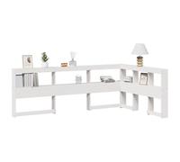 CIOURSTO Testiera della Libreria, Struttura a L, in Legno Massello di Pino, con Spazio Integrato per la Camera da Letto Principale e Quella degli Ospiti (138,5x218,5x80 centimetri)