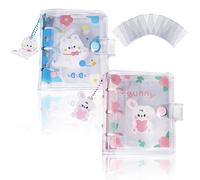 CIOUYAOS 2 Kpop Binder Photocard Holder con 10 Maniche, 3 Pollici 60 Tasche Mini Porta Album con Portachiavi, Fotografico per Foto Card