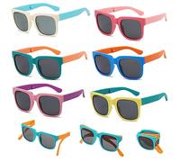 CIOUYAOS 6 Pezzi Occhiali da Sole Bambini, Pieghevoli con Protezione Uv, Anni 3-10 Bambini Bambina Ragazzo, Multipla Multicolore, per Feste