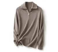 Ciovkis, Maglione da Donna in Lana Merino, per l'Autunno e l'Inverno, con Collo Polo, Scollo a V, Cerniera 1/4, a Maniche Lunghe, Maglione a Maglia, XL