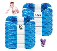 CIOXSOIO 10 Pezzi Ricarica Mangiapannolini, 6.5M Sacchetti Mangiapannolini Antiodore Profumate, Compatibile con Maialino Foppapedretti, Angelcare, Tommee Tippee, Twist & Click, LitterLocker
