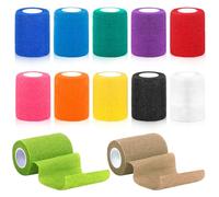 CIOXSOIO 12 Rotoli Benda Elastica Autoadesiva, 7,5cm x 4,5m Benda Elastica Coesiva, Non Tessuto Bendaggio Adesiva Coesiva Nastro Bendaggio Sportivo, Benda Salvapelle Fasciature per Mani Piedi