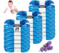CIOXSOIO 20 Pezzi Ricarica Mangiapannolini, 4.5M Sacchetti Mangiapannolini Antiodore Profumate, Compatibile con Maialino Foppapedretti, Angelcare, Tommee Tippee, Twist & Click, LitterLocker