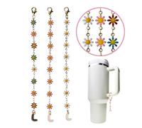 CIPARHOLA 3 ciondoli a forma di lettera per Stanley Cups, charm Stanley A-Z con design margherita per accessori per tazze, Smalto, Nessuna pietra preziosa