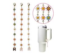 CIPARHOLA 3 ciondoli a forma di lettera per Stanley Cups, charm Stanley A-Z con design margherita per accessori per tazze, Smalto, Nessuna pietra preziosa