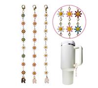 CIPARHOLA 3 ciondoli a forma di lettera per Stanley Cups, charm Stanley A-Z con design margherita per accessori per tazze, Smalto, Nessuna pietra preziosa