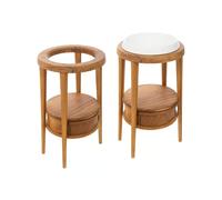 CIPI Consolle FAIR freestanding Teak curvato trattato con ripiano e cassetto