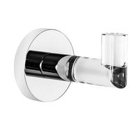 CIPÌ Gancio Accappatoio Plexi CP411J, Appendino da Parete per Bagno in Plexiglass Trasparente e Metallo Cromato, Fissaggio con Viti, 5,5 x 8,5 cm