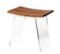 CIPI KOI STOOL Sgabello doccia Teak naturale trattato e plexiglass extraclear
